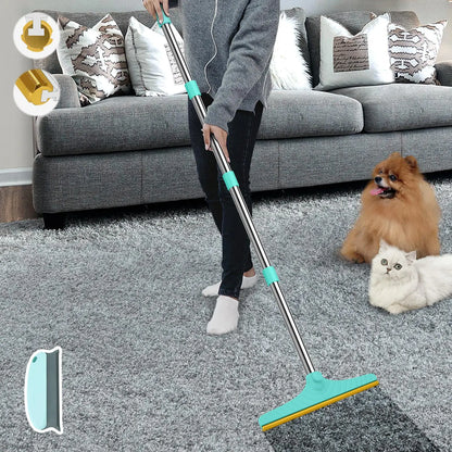 Adjustable Cat Hair Remover and Cleaning Brush with Hanging Ring - Effective Pet Hair Removal Tool for Carpets and Floors, Ideal for Valentine's Day Gifts