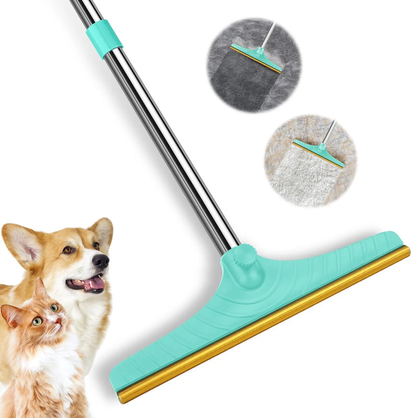 Adjustable Cat Hair Remover and Cleaning Brush with Hanging Ring - Effective Pet Hair Removal Tool for Carpets and Floors, Ideal for Valentine's Day Gifts