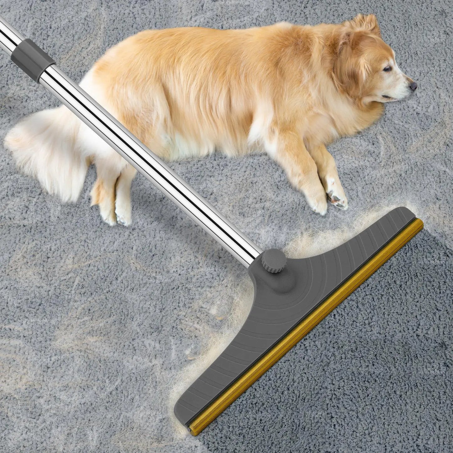 Adjustable Cat Hair Remover and Cleaning Brush with Hanging Ring - Effective Pet Hair Removal Tool for Carpets and Floors, Ideal for Valentine's Day Gifts