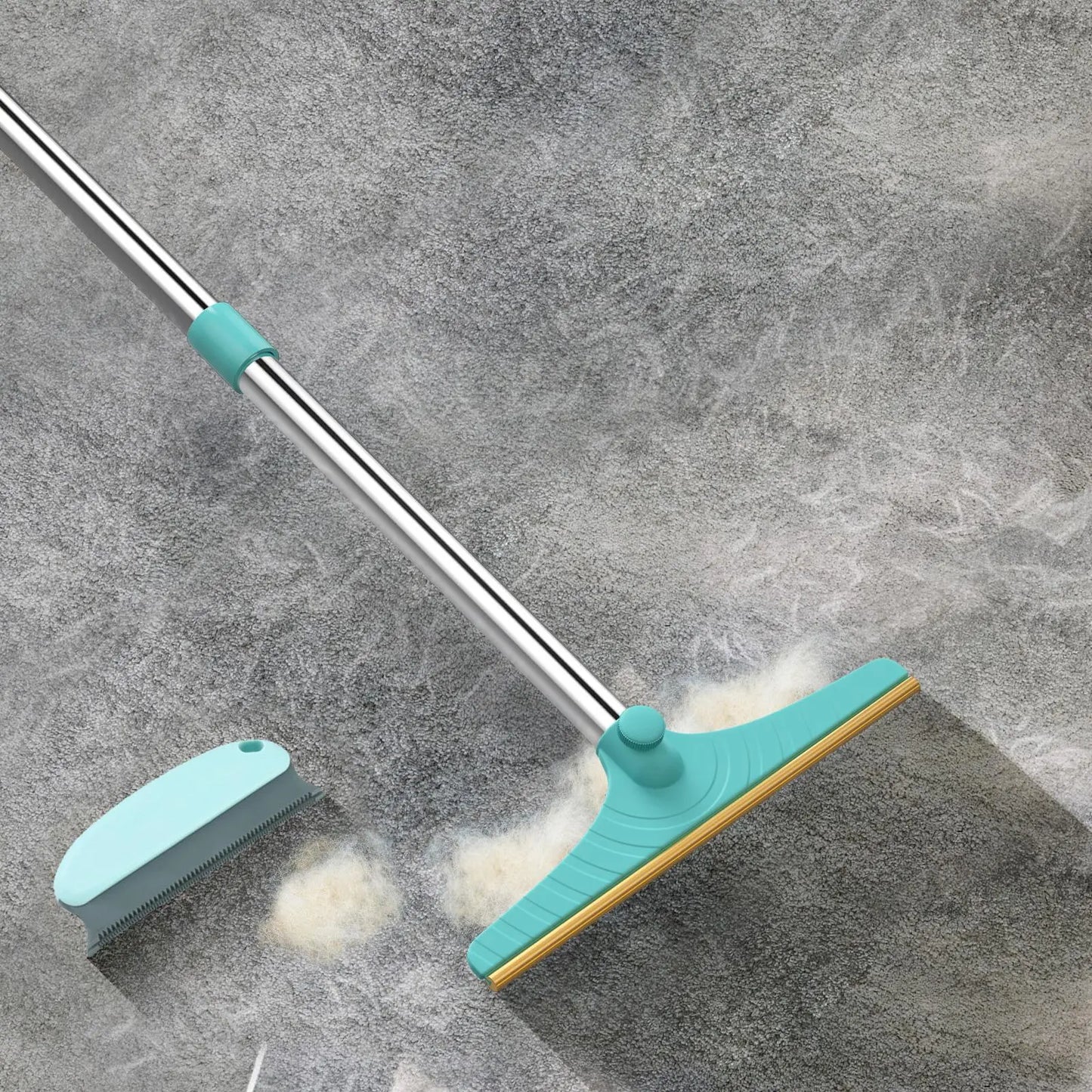 Adjustable Cat Hair Remover and Cleaning Brush with Hanging Ring - Effective Pet Hair Removal Tool for Carpets and Floors, Ideal for Valentine's Day Gifts