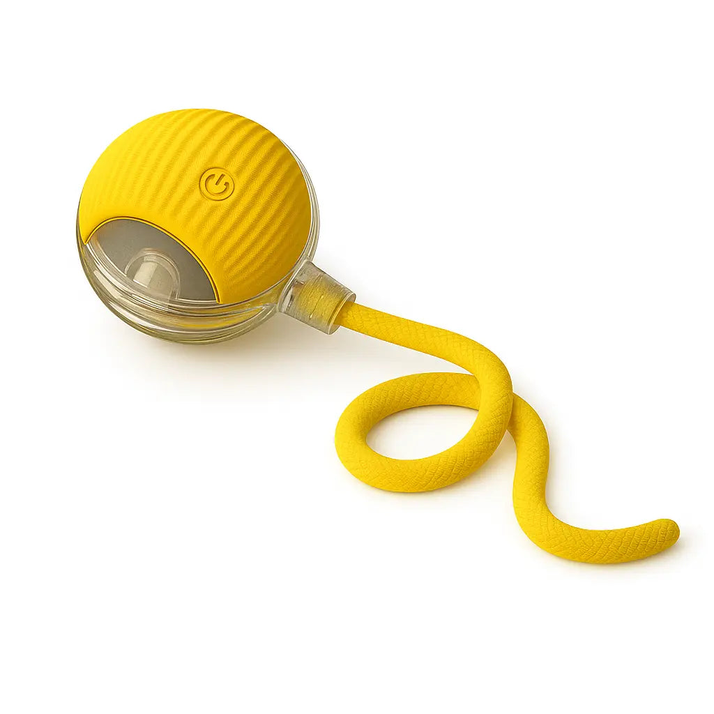 Mizusu Interactive Cat and Dog Teaser Toy with Two Additional Tails - Kitten Rolling Ball Toy and Pet Accessories