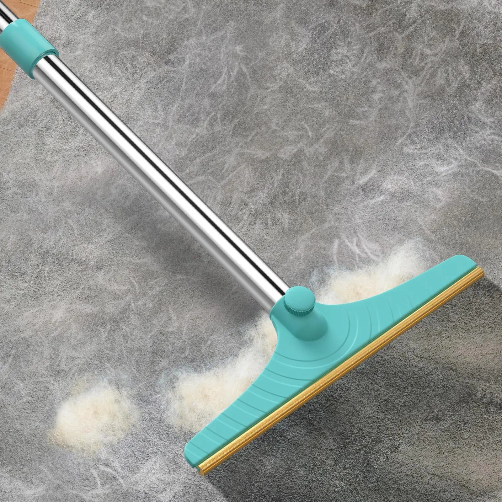 Adjustable Cat Hair Remover and Cleaning Brush with Hanging Ring - Effective Pet Hair Removal Tool for Carpets and Floors, Ideal for Valentine's Day Gifts
