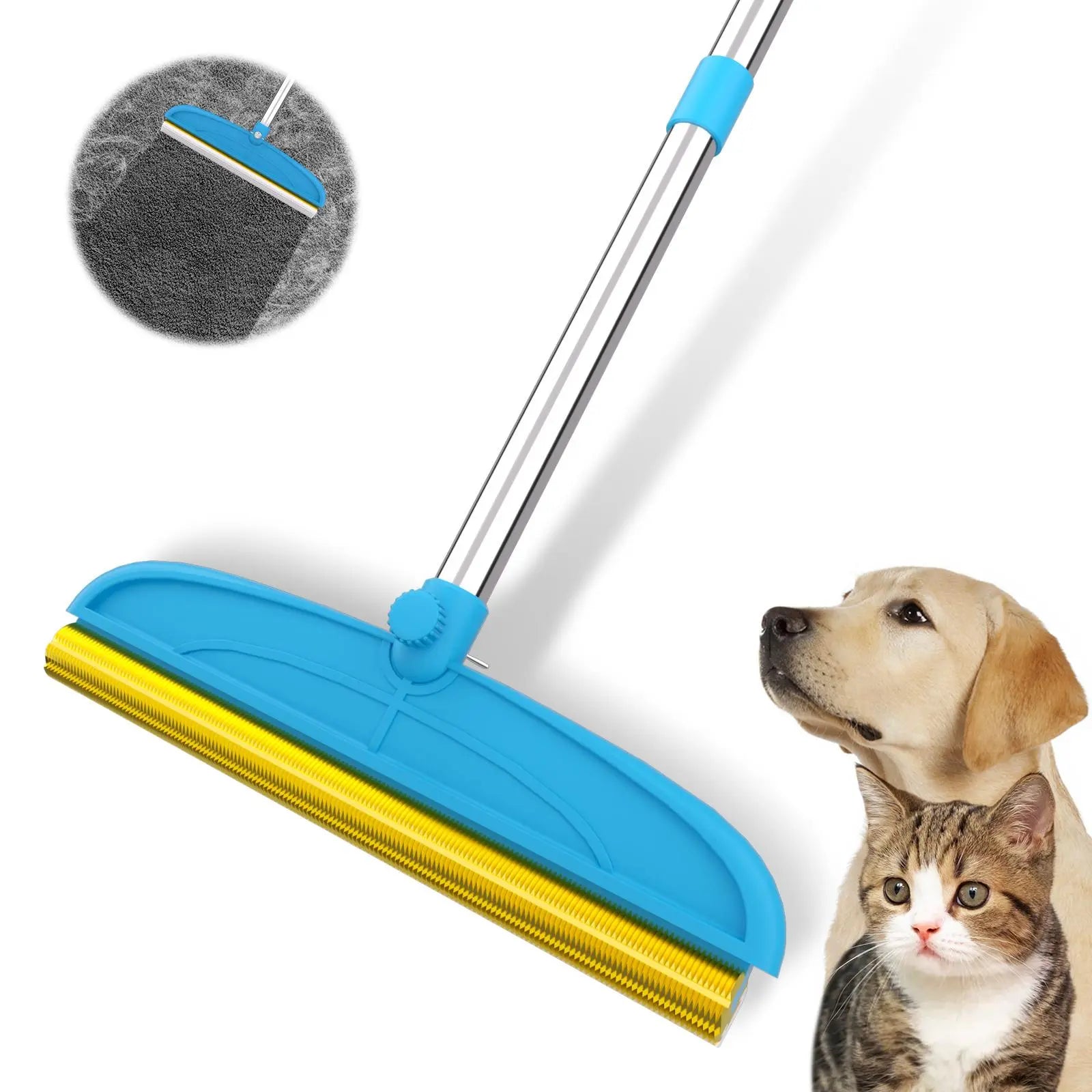 Adjustable Cat Hair Remover and Cleaning Brush with Hanging Ring - Effective Pet Hair Removal Tool for Carpets and Floors, Ideal for Valentine's Day Gifts