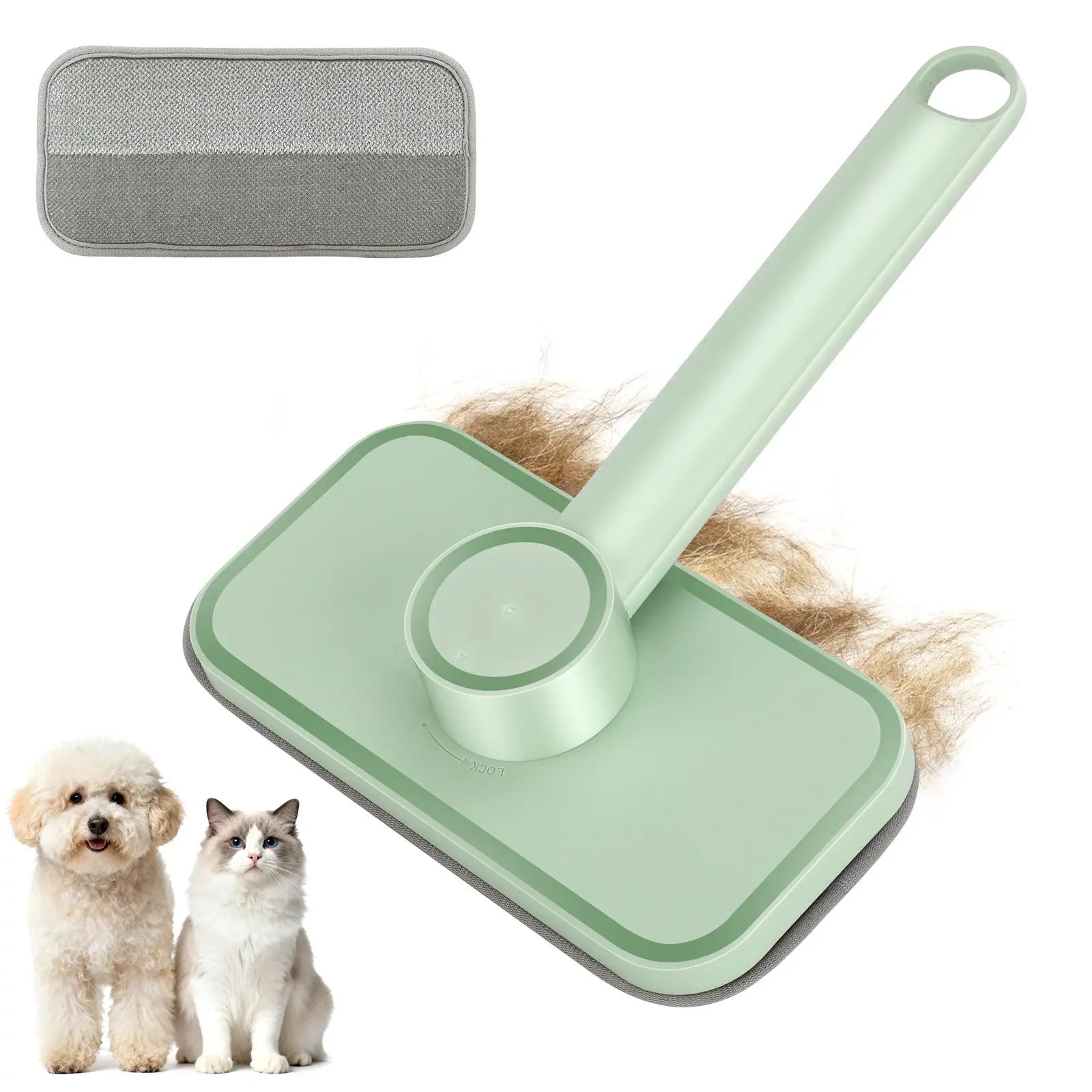 Adjustable Cat Hair Remover and Cleaning Brush with Hanging Ring - Effective Pet Hair Removal Tool for Carpets and Floors, Ideal for Valentine's Day Gifts